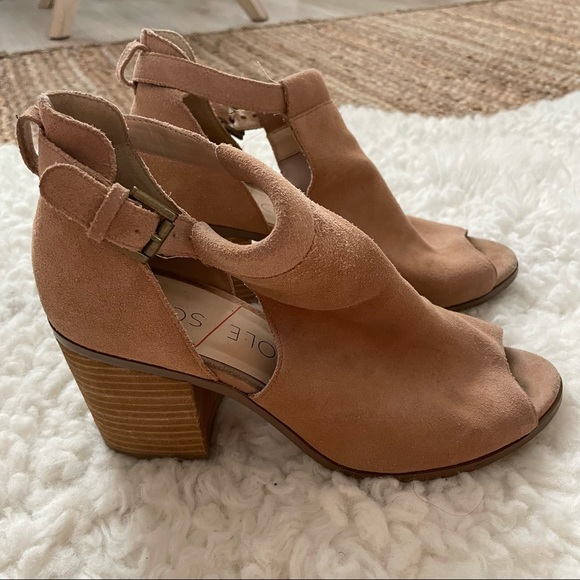 Sole Society Tan Peep Toe Cut Out Booties - Picture 3 of 9